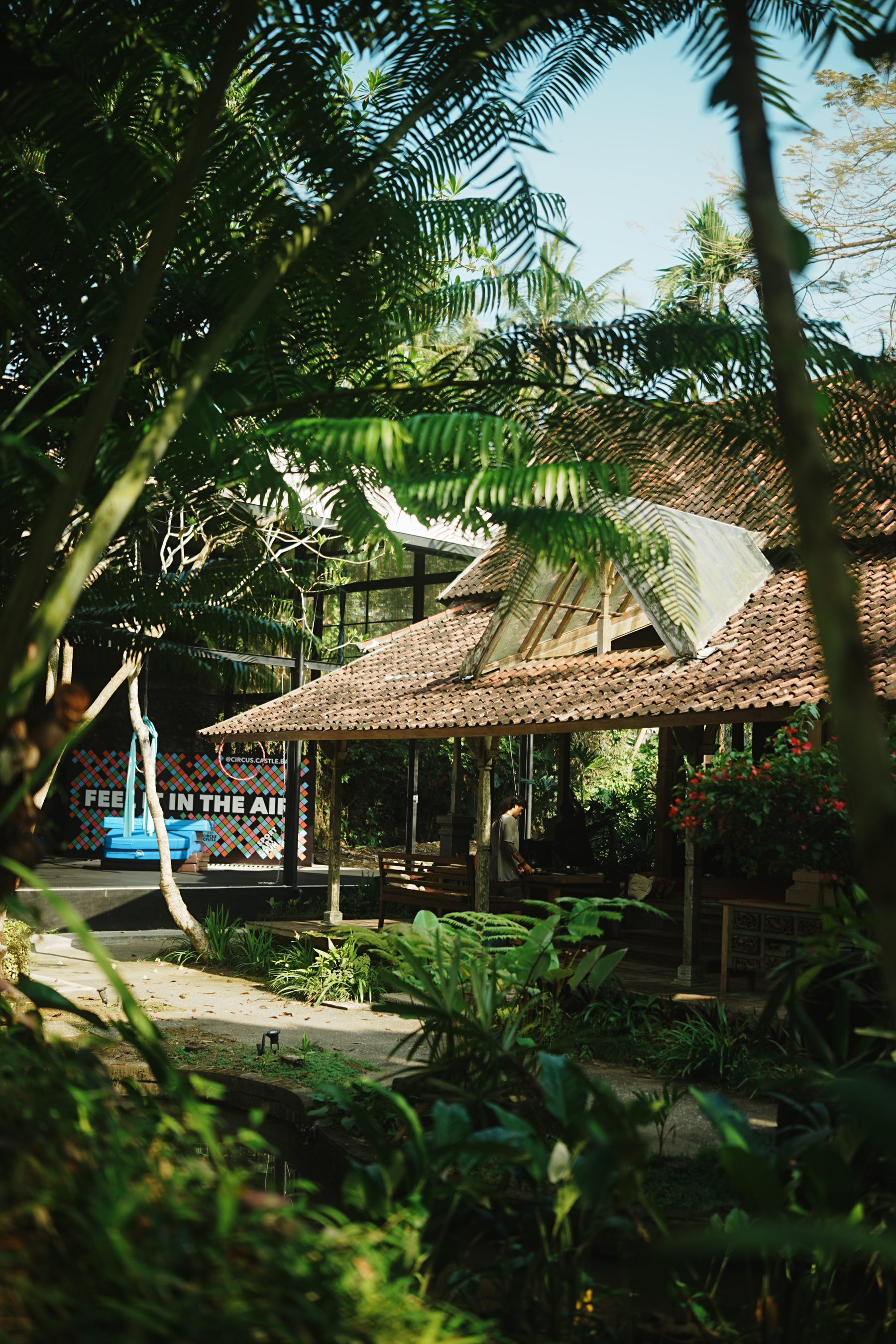 The open-air pavilion in the garden